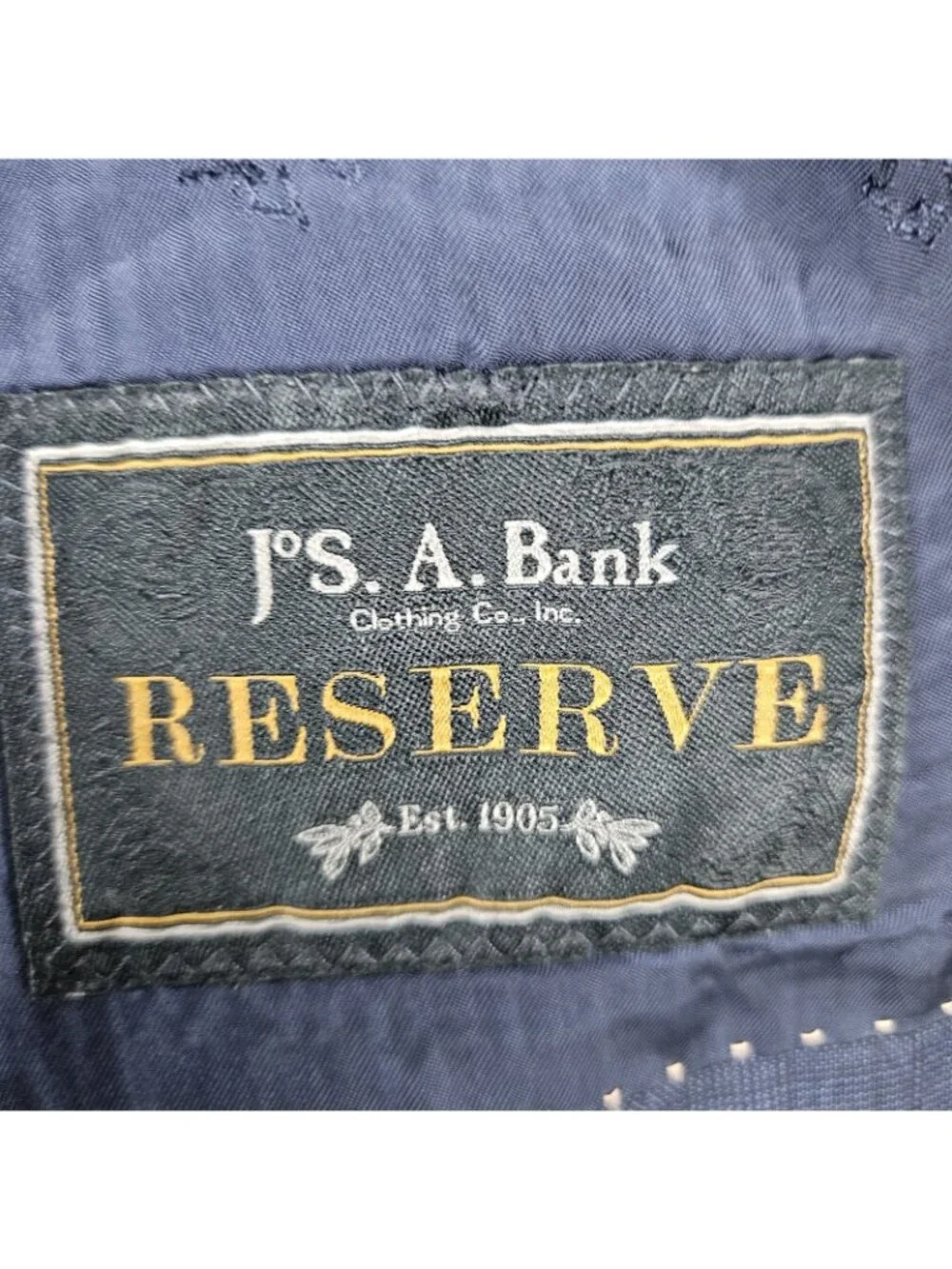 Jos A Bank Reserve Navy 100% Wool Savile Tailored Fit Peak Blazer Sport Coat 41R